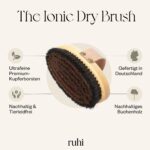 ruhi Ionic Body Dry Brush mit Kupferdraht – Trockenbürste gegen Cellulite aus deutschem Buchenholz – Bild 5
