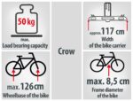 EUFAB CROW Fahrradträger für 2 E-Bikes – Anhängerkupplung mit Diebstahlschutz – Bild 6