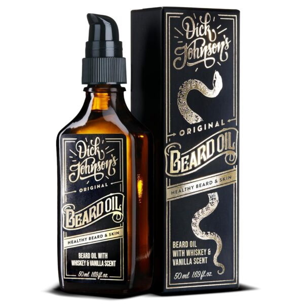 Dick Johnson Bartöl Whiskey Vanille 50 ml – Premium Bartpflege mit Arganöl für Männer