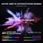 VOPLLS Mini Projektor 1080P Full HD mit Autofokus – 800 ANSI Helligkeit für Heimkino & Outdoor – Bild 7