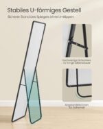 SONGMICS Ganzkörperspiegel 160 x 50 cm – Standspiegel mit Aluminiumrahmen in Tintenschwarz – Bild 5
