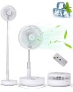 Primevolve 8" Oszillierender Standventilator mit Fernbedienung – Tragbar & Leise für Reise