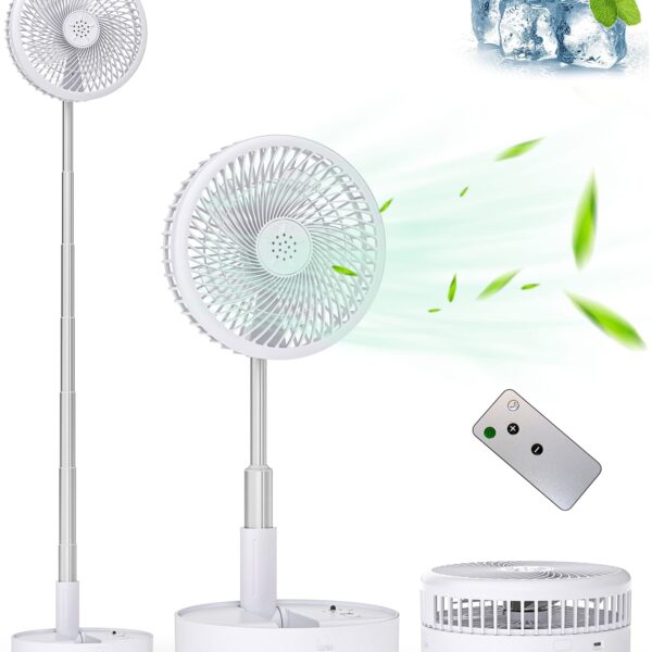 Primevolve 8" Oszillierender Standventilator mit Fernbedienung – Tragbar & Leise für Reise