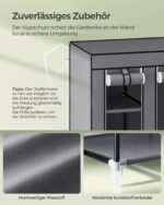 SONGMICS Faltschrank 150x175 cm mit 12 Ablagen & Kleiderstange – Stabiler Stoffschrank grau – Bild 8