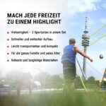 HAMMER Badmintonnetz 3in1 – Höhenverstellbares Volleyball-, Badminton- & Tennisnetz für Garten & Strand – Bild 3