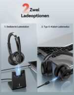 TECKNET V5.3 Bluetooth Headset mit ENC Mikrofon – 55+ Std. Akku für Büro & Callcenter – Bild 4