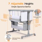 Growaystory Beistellbett Baby – 7-fach höhenverstellbar mit Co-Sleeper Funktion & Stauraum – Bild 4