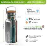 Blockhütte Premium Edelstahl Trinkflasche 1L isoliert – Auslaufsicher & spülmaschinenfest – Bild 2