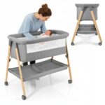 Moby-System Mili Babybett 0–6 Monate – Klappbares Reisebett mit Matratze & Rollen