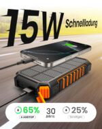A ADDTOP Solar Power Bank 20000mAh – Kabelloses Schnellladen & Taschenlampe für Outdoor – Bild 3