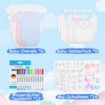 Aragallant Baby Malset mit 6 Bodys & 6 Lätzchen zum Bemalen – DIY Babyparty Kreativset – Bild 2