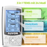 AUVON TENS EMS Gerät 2-Kanal 24 Modi – Schmerzlinderung & Muskelaufbau mit 12 Elektroden Pads – Bild 3