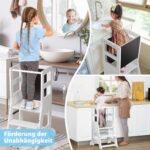 KIDINIX Lernturm höhenverstellbar mit Whiteboard & Kreidetafel – Montessori Küchenhilfe für Kleinkinder – Bild 5
