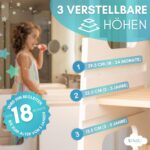 KYWAI Montessori Lernturm ab 1 Jahr – Höhenverstellbar, Robustes Holz, Doppelte Sicherheit – Bild 6