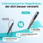 COSLUS C51 Kabelloser Nagelfräser – 35.000 U/min mit LED-Display & 25 Geschwindigkeitsstufen – Bild 2