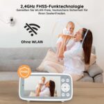 BOIFUN Babyphone mit Kamera – 4 Zoll 720P Monitor, WLAN-frei, 10h Akku & Nachtsicht – Bild 3