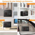 Tiskgg Mini-Tresor mit Zahlenschloss & Schlüssel – Sicherheitssafe mit feuerfester Tasche – Bild 7