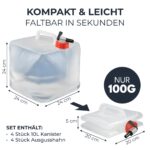 Movoja 4er Set Faltbarer Wasserkanister 10L mit Hahn – BPA-frei & lebensmittelecht – Bild 3