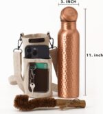 AVA DESIGNZ Kupferflasche 950 ml handgehämmert – Auslaufsichere Trinkflasche für Yoga & Reisen – Bild 3