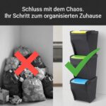 Plana Practic 3er Mülleimer 75L mit Stapelbox – Abfallsystem für Küche & Büro – Bild 8