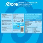 MORE Clear Protein Peach Passionfruit Ice Tea 600g – Whey Isolat Drink Made in Germany – Bild 4
