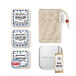 Störtebekker Premium Shampoo-Set (3er) – Festes Anti-Schuppen Haarshampoo mit Sisalsäckchen & Aluminium-Box