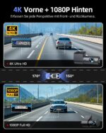Cievie Dashcam 4K+1080P Vorne Hinten mit WLAN & 64GB SD Karte – Unfallbeweis & Parküberwachung – Bild 2