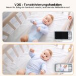 BOIFUN Babyphone mit Kamera – 4 Zoll 720P Monitor, WLAN-frei, 10h Akku & Nachtsicht – Bild 7