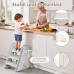 Onasti Tritthocker Kinder – Höhenverstellbar 3 Stufen mit Sicherheitsgriffe für Küche & Bad – Bild 5