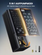 Lamicall Elektrische Luftpumpe 150PSI mit Akku & Digital Manometer – Tragbarer Kompressor für Auto, Fahrrad & Motorrad – Bild 5