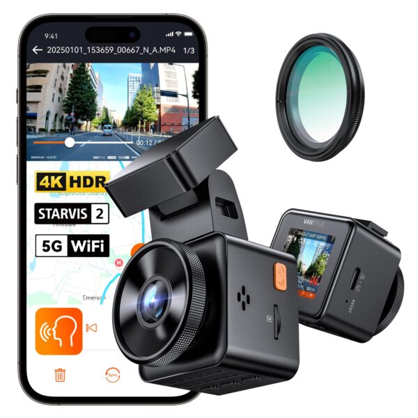 VANTRUE E1 Pro 4K HDR Dashcam mit Sony STARVIS 2 – Kompakte Autokamera mit CPL, GPS & Parküberwachung