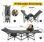 ATORPOK SHOP Campingbett klappbar bis 200 kg – Feldbett mit Kissen für Camping & Outdoor – Bild 3
