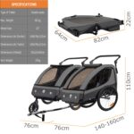 Tiggo VS Kinderanhänger 2in1 – Fahrradanhänger & Buggy mit 360° Drehrad für 1–2 Kinder – Bild 6