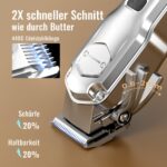 Jack & Rose Profi-Haarschneider kabellos – IPX7 wasserdicht, USB-Akku, Bart & Haar für Männer – Bild 4