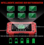 YDBAO 15A Autobatterie Ladegerät 12V mit LCD Display – Intelligentes Schnellladen für alle Batterietypen – Bild 3