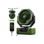 Kejector Akku Ventilator 24000mAh mit LED-Licht & Fernbedienung – Camping & Outdoor