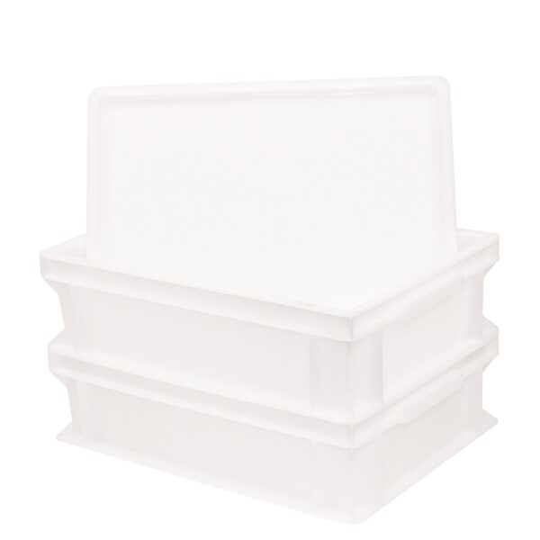 Pimotti Pizzaballenbox 30x40x12 cm – Stapelbarer Gärbehälter für Pizzateig (2er-Set + Deckel)