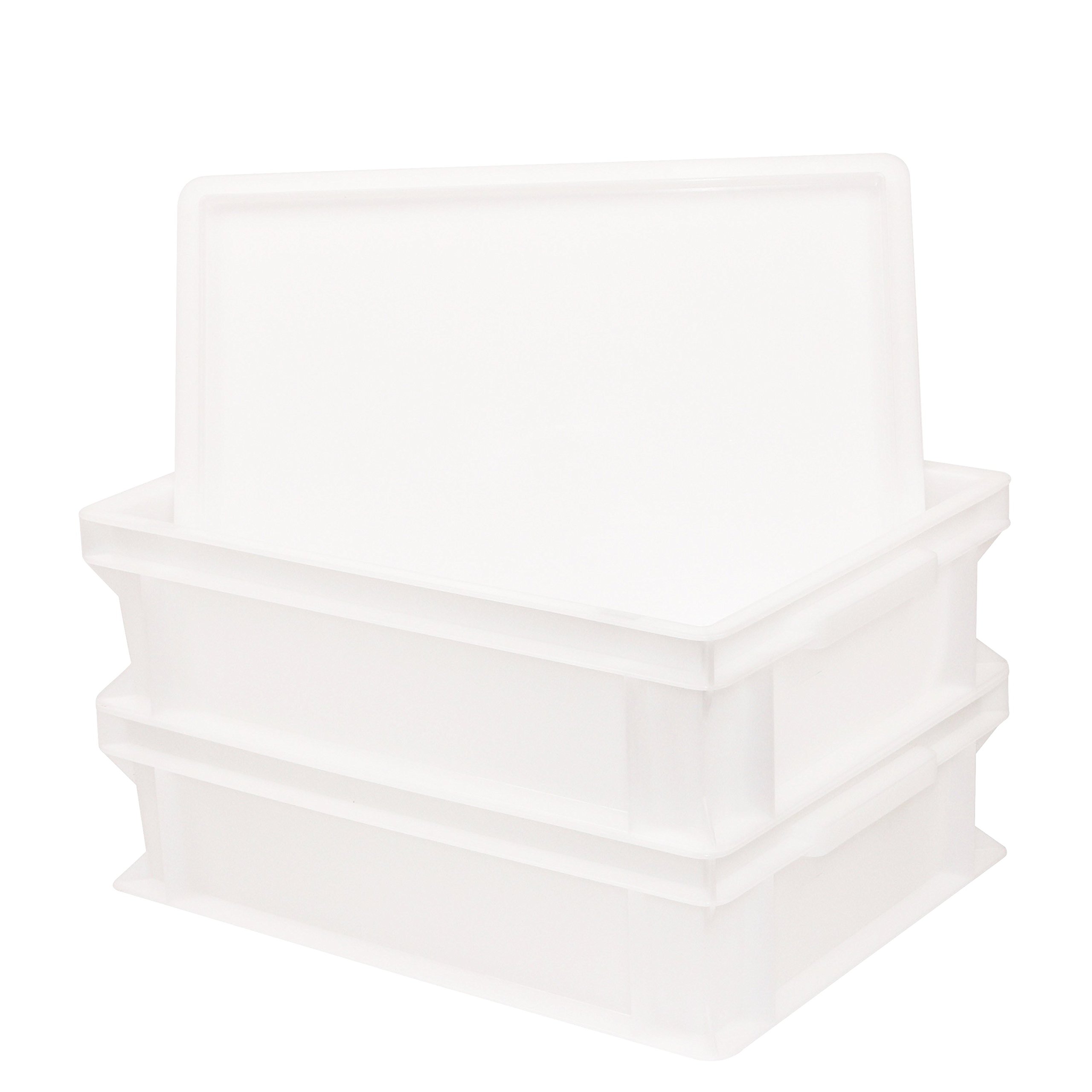 71C9TkSMVVL._SY2560_.jpg Pimotti Pizzaballenbox 30x40x12 cm – Stapelbarer Gärbehälter für Pizzateig (2er-Set + Deckel) – Bild 1