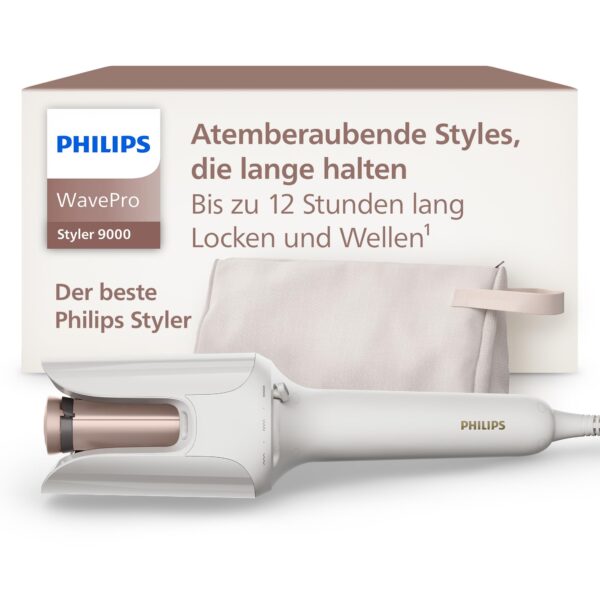 Philips WavePro Styler 9000 – Lockenstab mit SenseIQ & 360°-Shaping für 12h Haltbarkeit