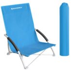 SONGMICS Strandstuhl mit hoher Rückenlehne – tragbarer Klappstuhl bis 150 kg
