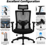 Daccormax Ergonomischer Bürostuhl mit Kopfstütze & Lendenwirbelstütze – Drehstuhl bis 135° für 150 kg – Bild 7
