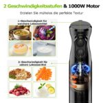 Bonsenkitchen Pürierstab 1000W – Elektrischer Stabmixer mit 2 Geschwindigkeiten für Suppen & Babynahrung – Bild 5