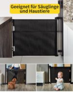 dearlomum Treppenschutzgitter ausziehbar 0–140 cm – Sicherheitsgitter für Baby, Katzen & Hunde – Bild 6