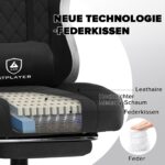 GTPLAYER Gaming Stuhl 150 kg – Ergonomischer Schreibtischstuhl mit Taschenfedern & Stoffoberfläche – Bild 7