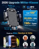 VANMASS 2026 Handyhalterung Auto – 4in1 Universalhalter mit Saugnapf & Lüftungshaken – Bild 5