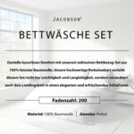 JACOBSON Bettwäsche 135x200 cm – Baumwolle Perkal Set mit Reisssverschluss – Bild 5