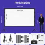 120 Zoll Beamer Leinwand mit Stativ – LEORFI 4K HD Projektionsleinwand tragbar – Bild 6