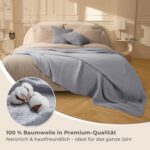 LAYNENBURG Premium Musselin Tagesdecke 150x200 cm – 100% Baumwolle, 4-lagig – Bild 4