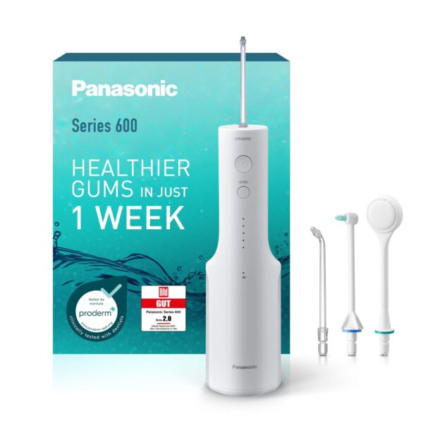 Panasonic Series 600 Ultraschall-Munddusche EW-DJ67-W303 – Kabellos mit 5 Druckstufen