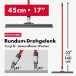 Tyroler Wasserschieber 45cm Silikon-Klinge mit 140cm Teleskopstiel – Bodenabzieher für alle Oberflächen – Bild 2